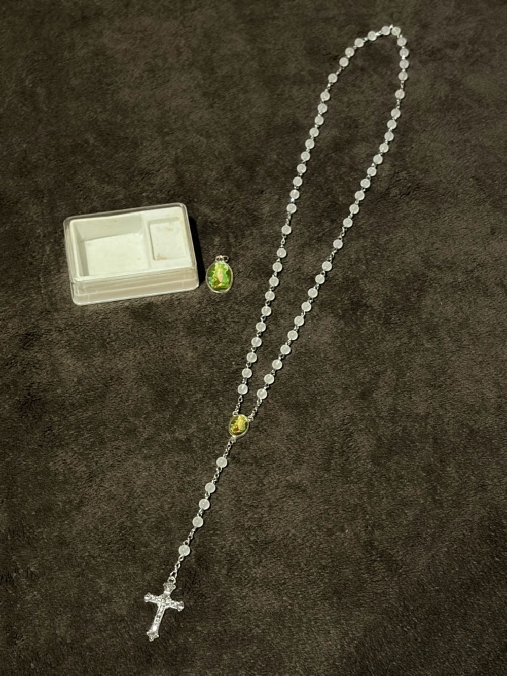 Catholic Rosary with Crucifix and Virgin Mary
